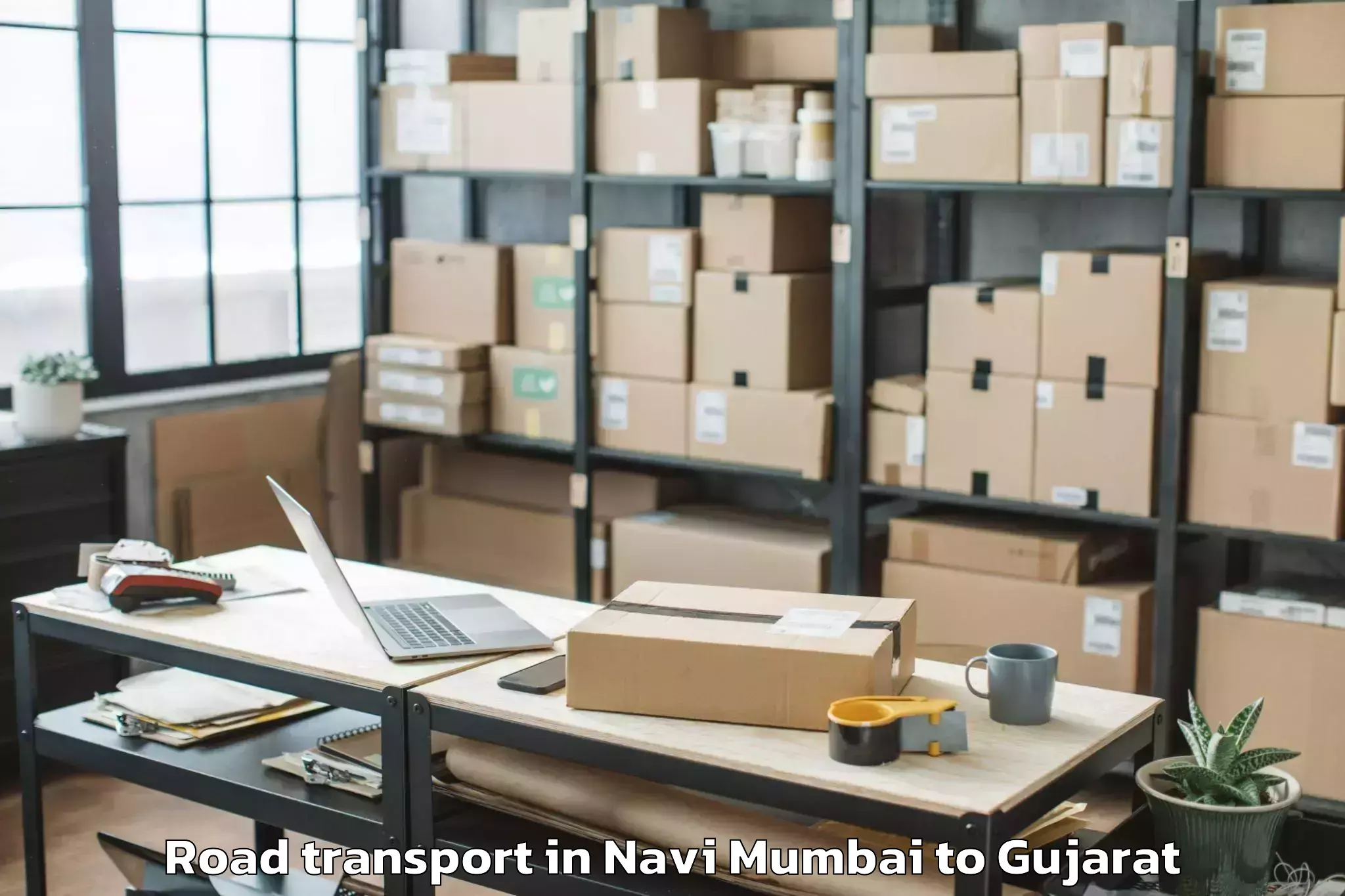 Trusted Navi Mumbai to Thasra Road Transport